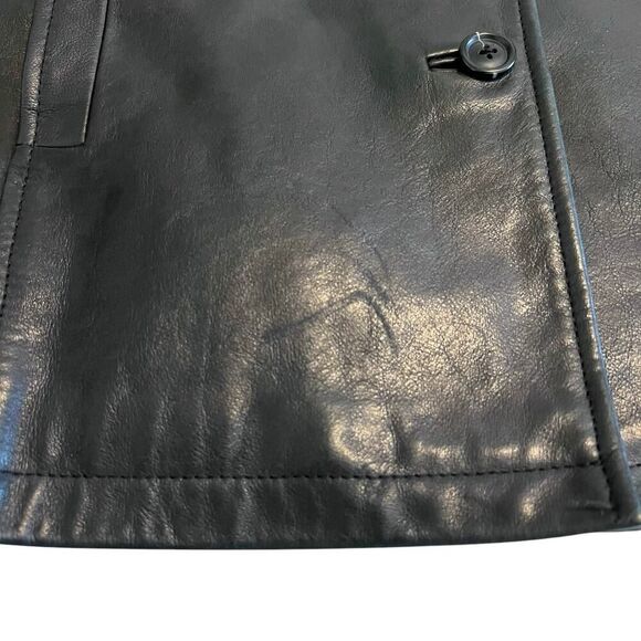 The Territory Ahead Women’s Button Front Black Leather Jacket Size L - Picture 9 of 13